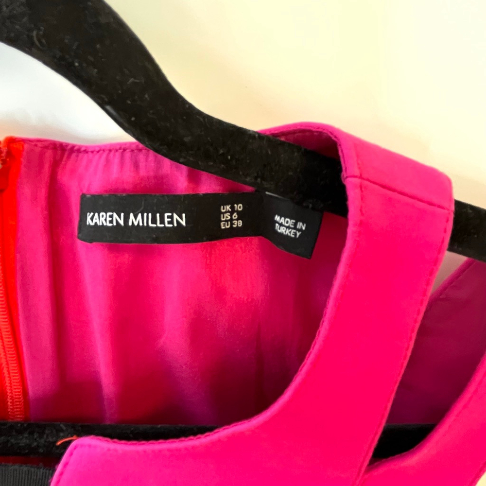 Karen Millen Red and Pink Midi Dress - Picture 10 of 16